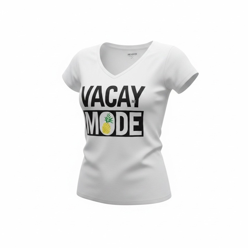 Joe Boxer Womens Juniors Graphic T-Shirt Vacay Mode Pineapple Size Medium White